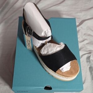 TOMS Black Open-Toe Espadrilles